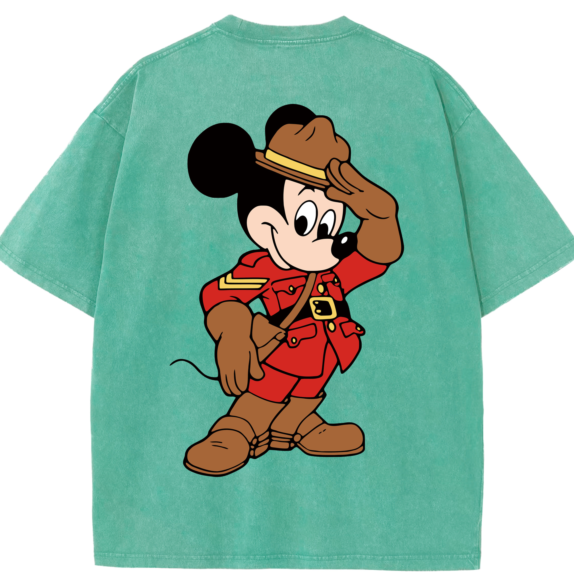 （画像用） ミッキーマウス Mickey Mouse 綿100% ヴィンテージ風 半袖Tシャツ（背面プリント）
